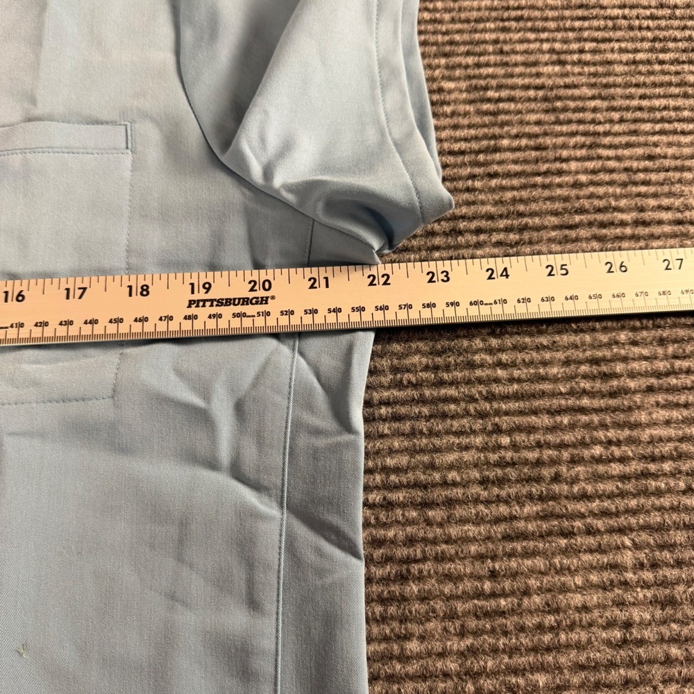 Fabletics Womens Light Blue V-Neck Scrub Top One Pocket and pants set like new - Picture 3 of 16